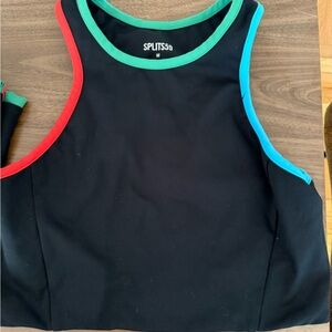 Splits59 Black and Red Sports Bra for Activewear